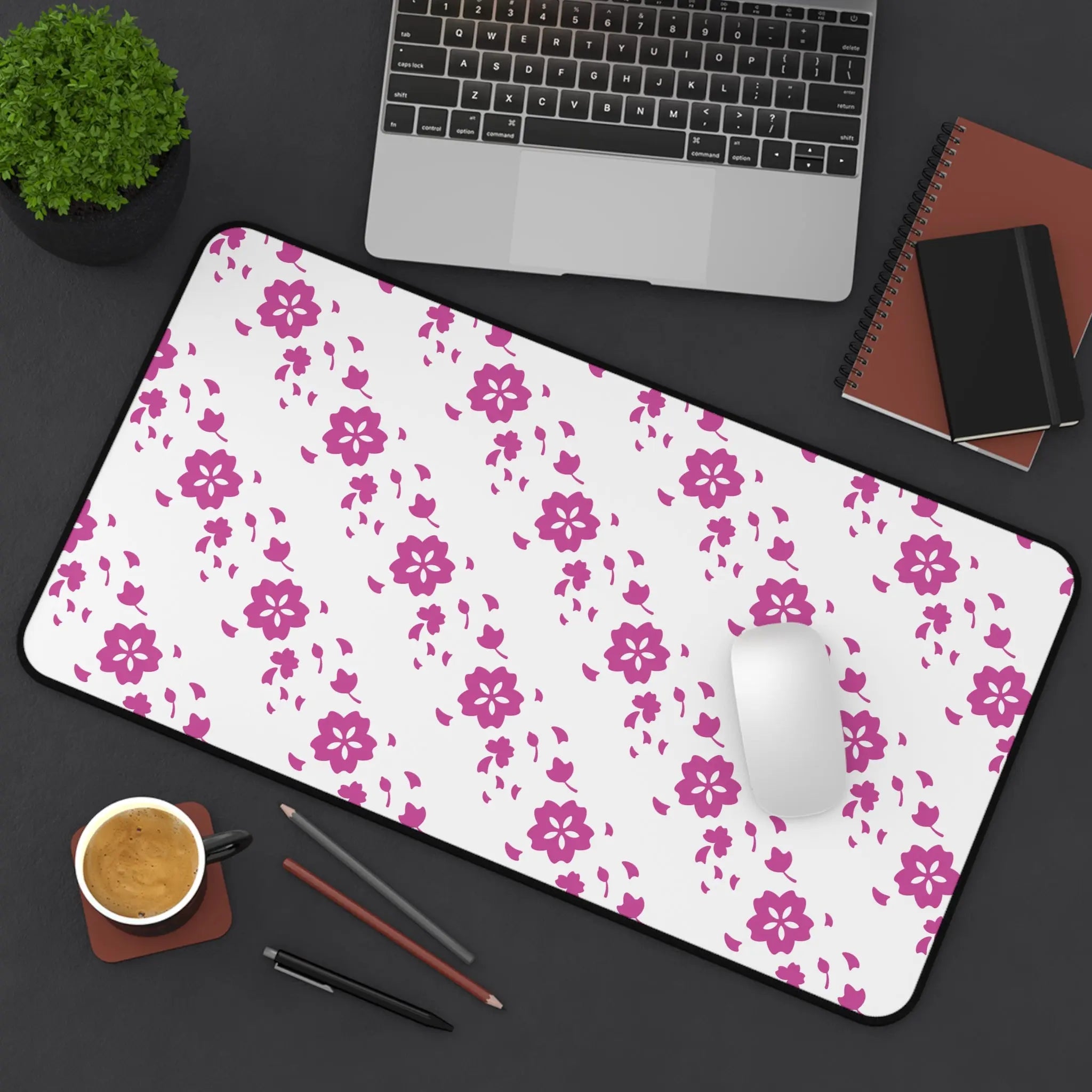 Desk Mat - Cute Japanese Sakura Flower Design Printify