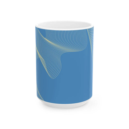 Blue Lines Ceramic Mug Printify