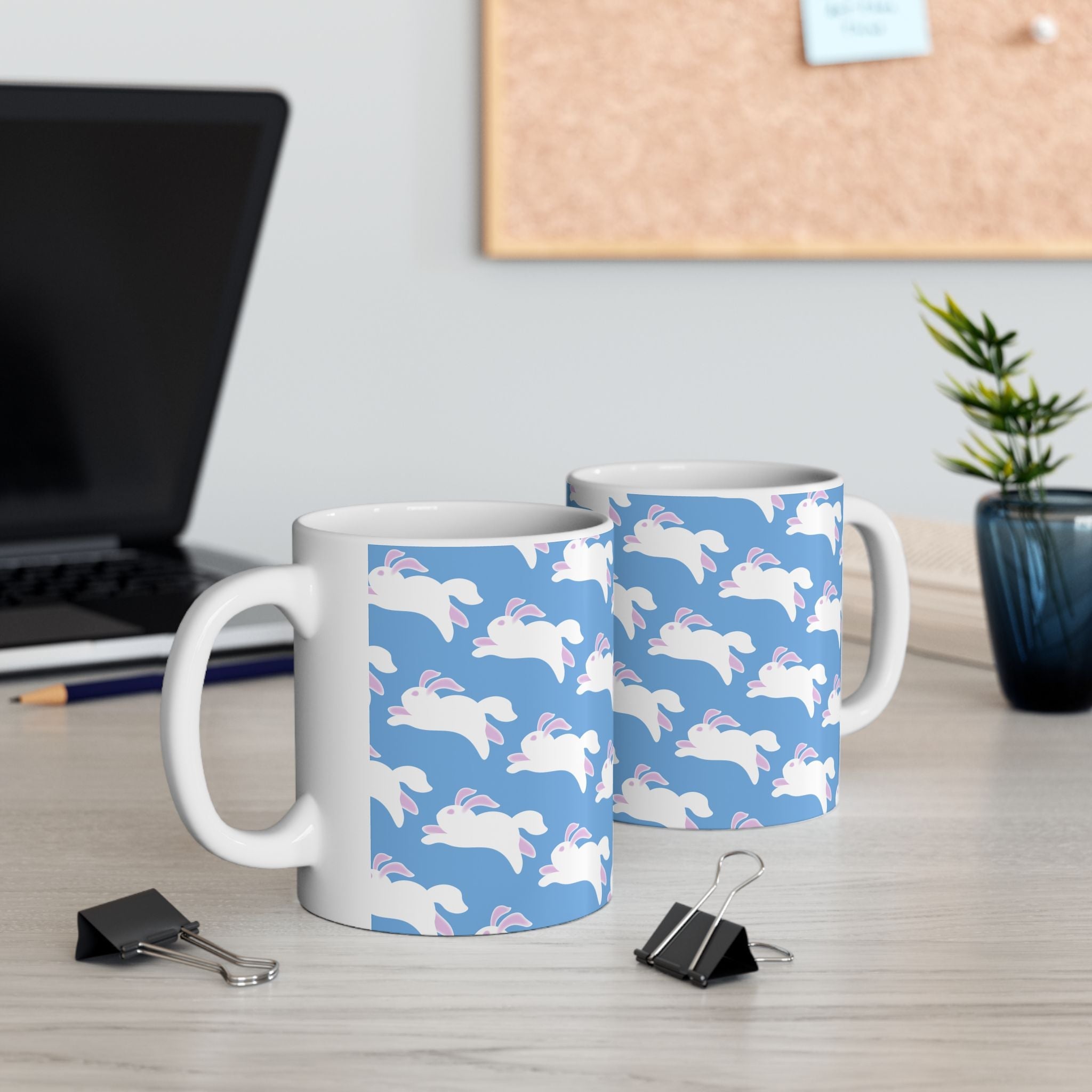 Whimsical Bunny Ceramic Mug - Perfect for Spring, Easter Gifts, Cute Animal Lovers, Home Decor, Tea & Coffee Enthusiasts Printify